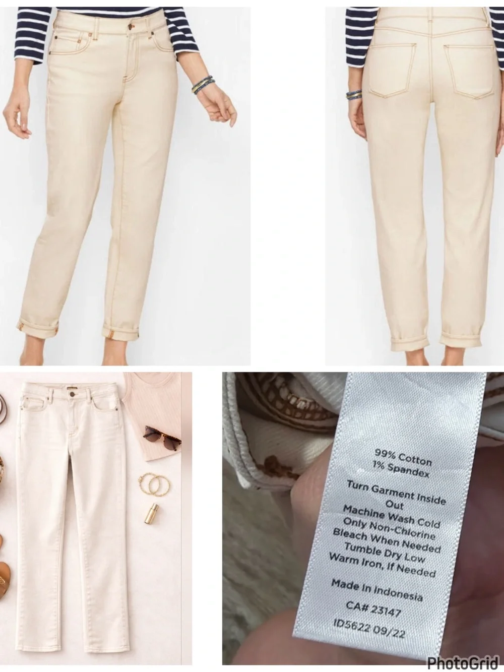 TALBOTS Everyday Relaxed Jean Women's Size 14 Natural Wash MSRP $99.50 Cream